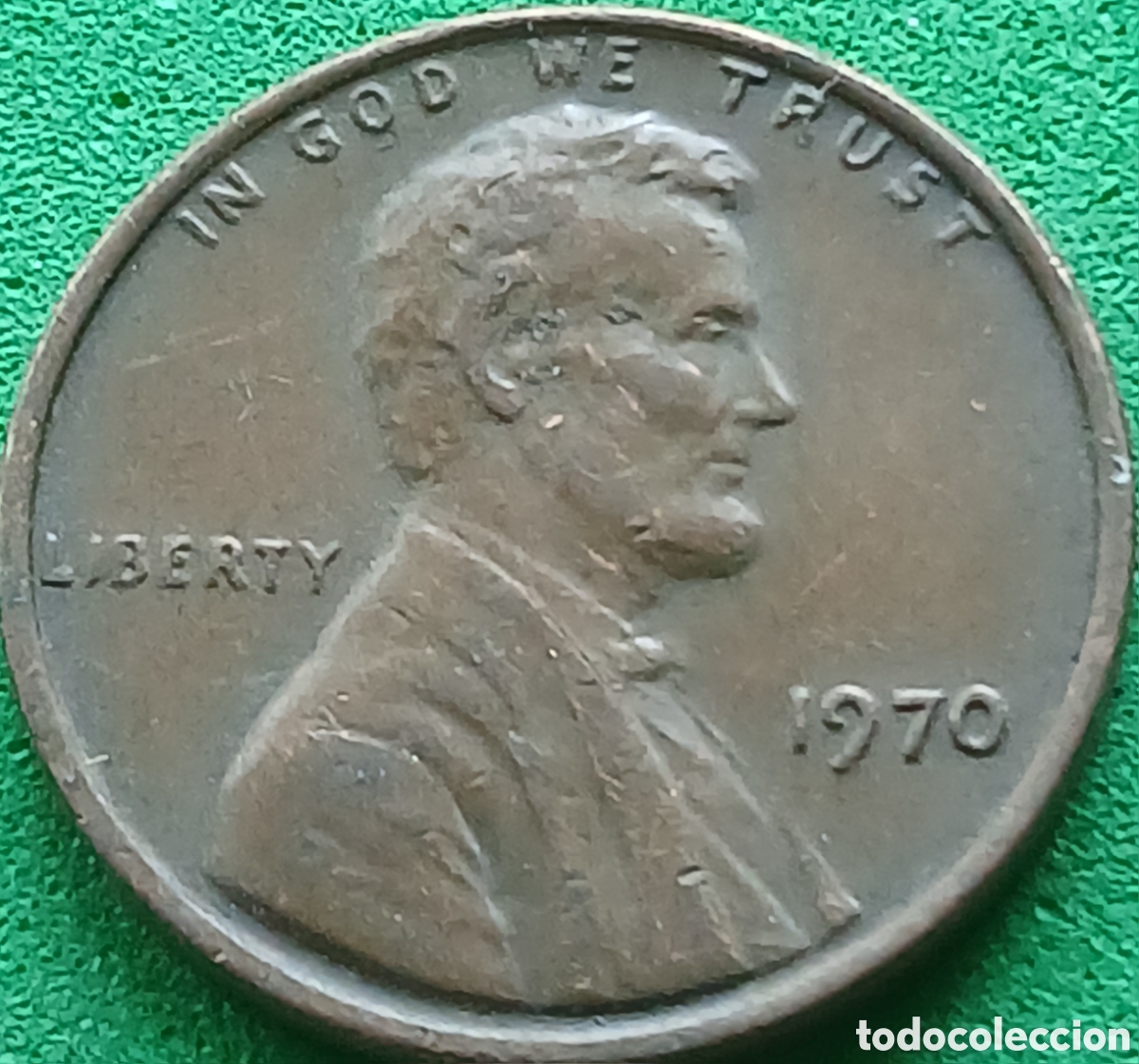 Monedas antiguas de Am&eacute;rica: USA one cent 1970 km#201 sin marca de ceca