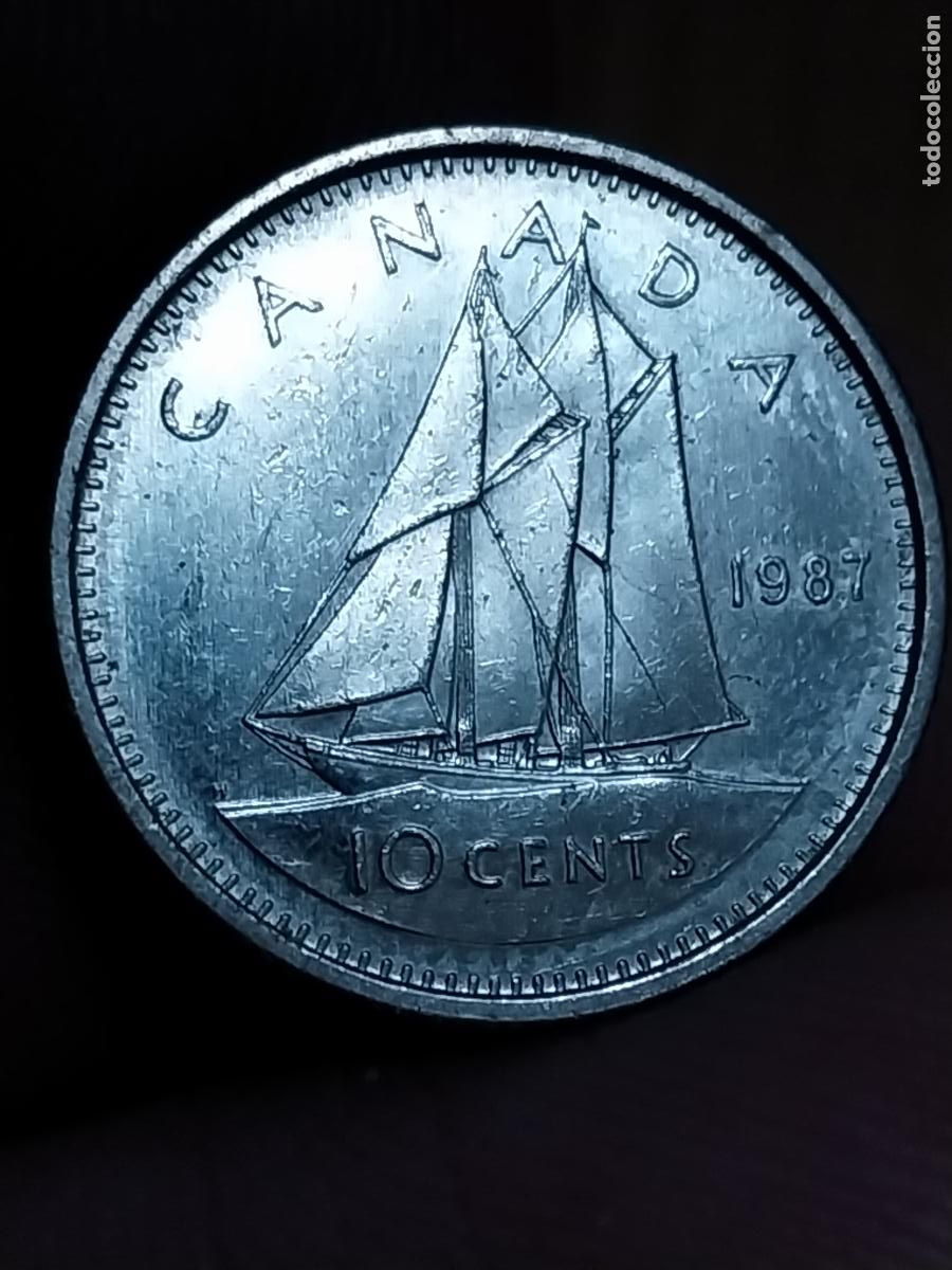 Monedas antiguas de Am&eacute;rica: CANADA 1987 10 CTS CENTAVOS REINA ELIZABETH II MONEDA ORIGINAL CIRCULADA
