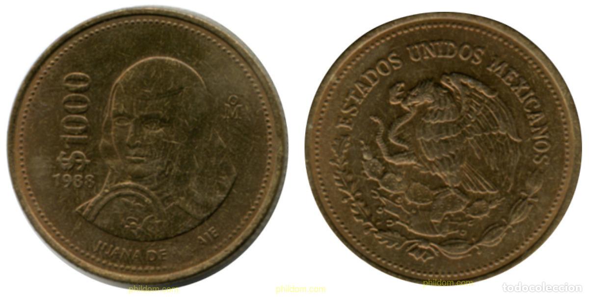 Monedas antiguas de Am&eacute;rica: 670 MEXICO 1988 JUANA DE ASBAJE - 1988 - 1000 PESOS