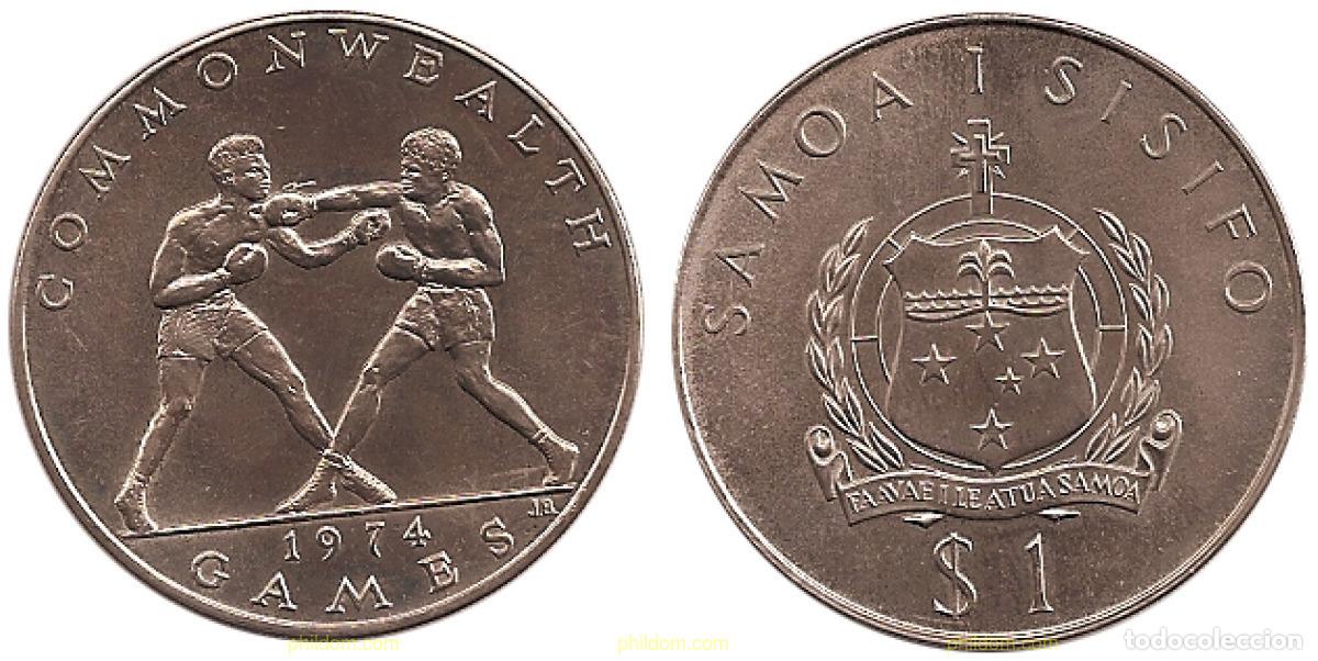 Monedas antiguas de Am&eacute;rica: 871 SAMOA 1974 SAMOA UN TALA: 10th.British Commonwealth Games 1974