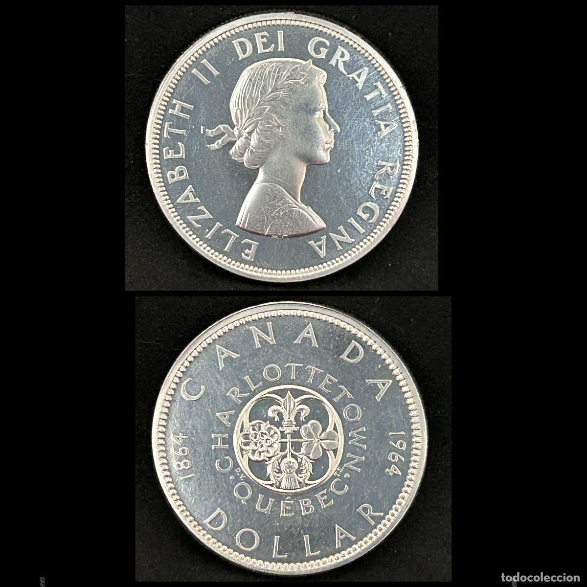 Monedas antiguas de Am&eacute;rica: Moneda 1 Dolar Canada 1964