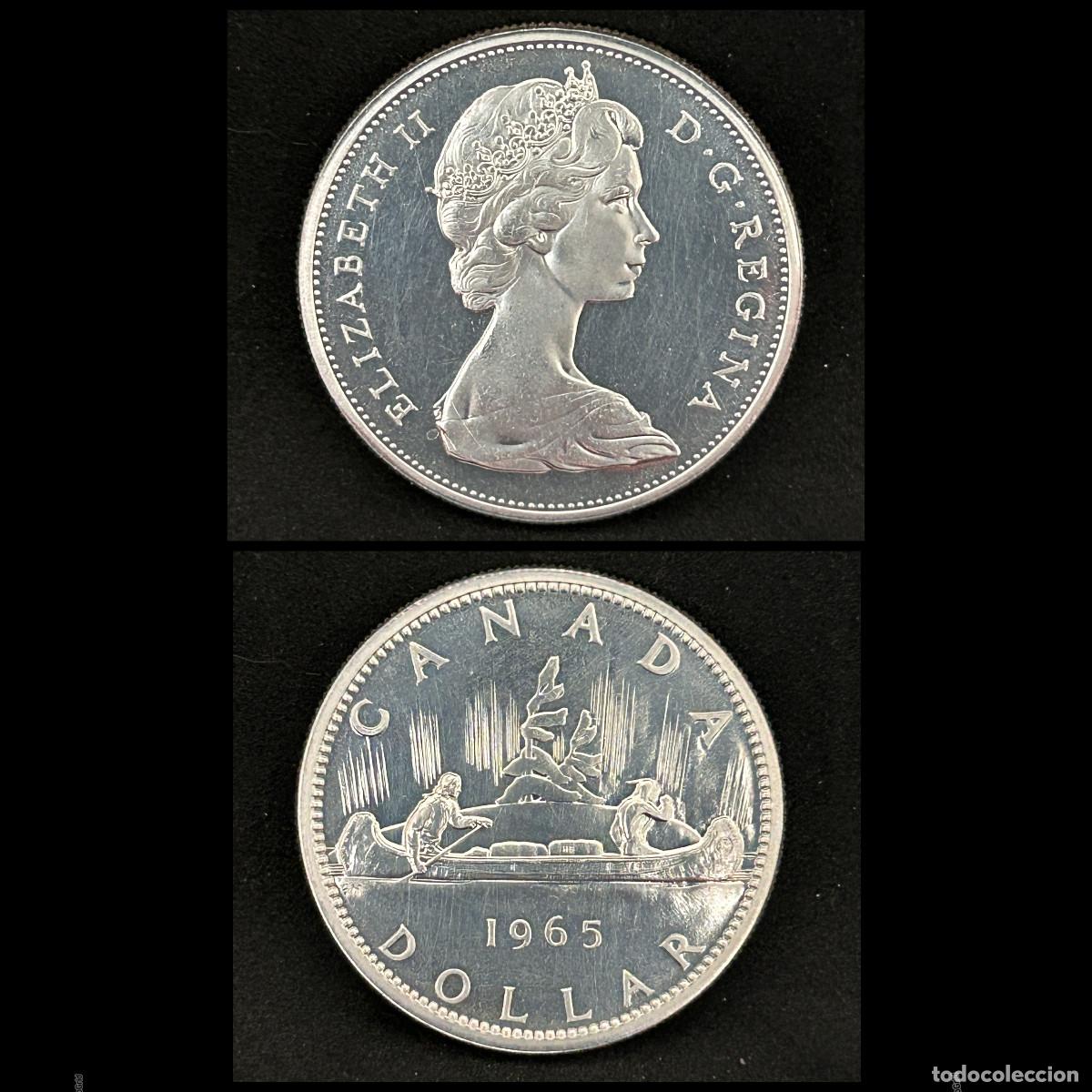 Monedas antiguas de Am&eacute;rica: Moneda 1 Dolar Canada 1965
