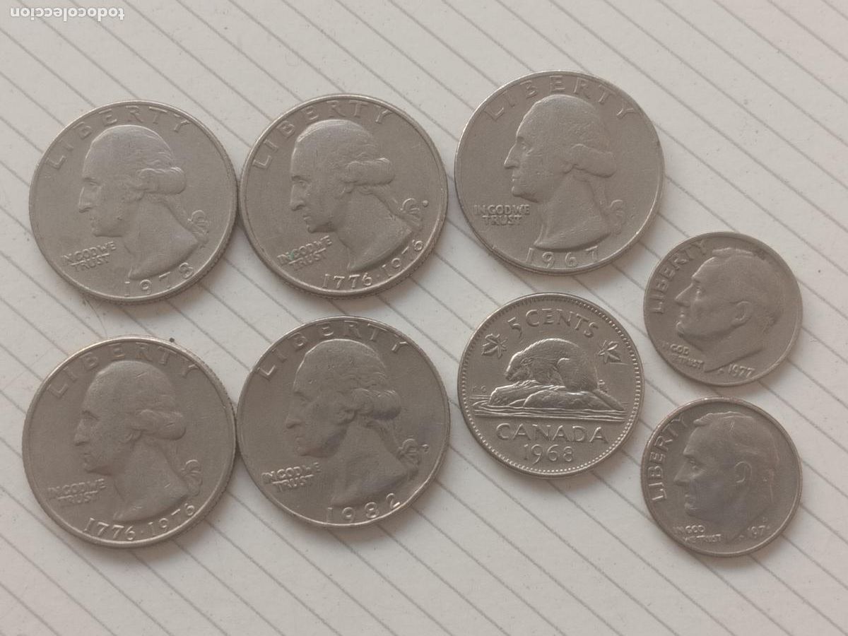 Monedas antiguas de Am&eacute;rica: Estados Unidos: 1,45 dollars + 5 cents Canada