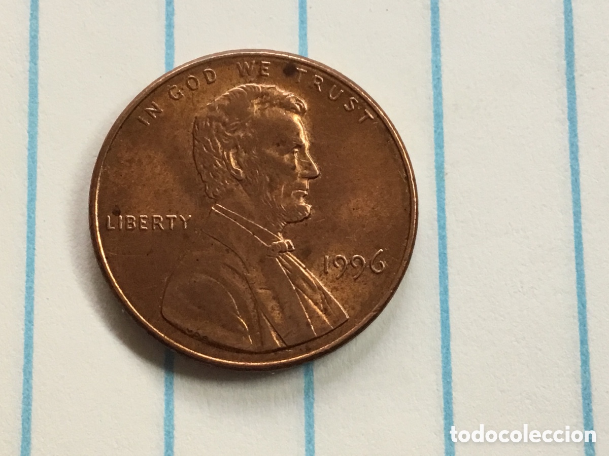 Monedas antiguas de Am&eacute;rica: 46 (EEUU,,1 Cent, 1996 en estado conservaci&oacute;n muy Bueno
