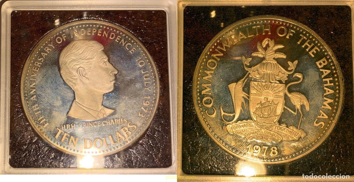 Monedas antiguas de Am&eacute;rica: 2126 BAHAMAS 1978 BAHAMAS SILVER 10 DOLLAR 1978 INDEPENDENCE