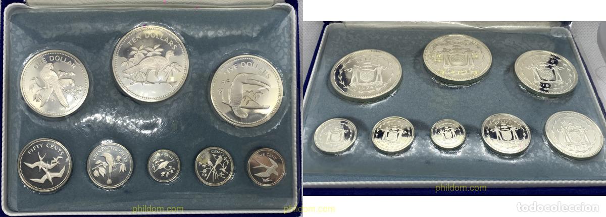 Monedas antiguas de Am&eacute;rica: 3319 BELIZE 1974 BELIZE FULL SILVER 8 COIN 1974 PROOF SET - ORIGINAL PACKAGING