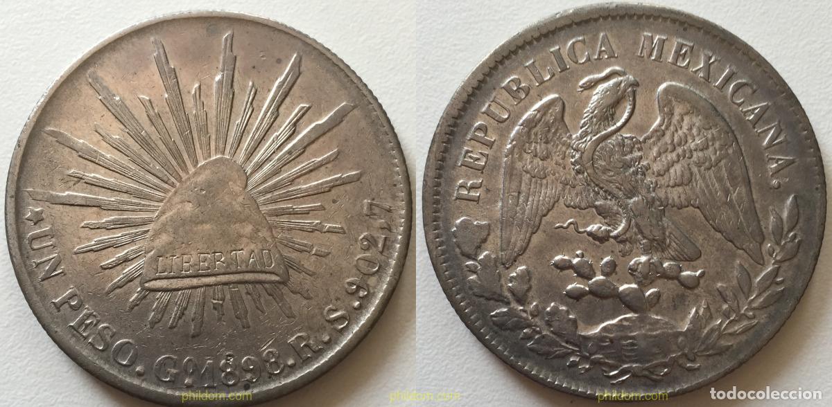 Monedas antiguas de Am&eacute;rica: 1688 MEXICO 1899 MEXICO 1 PESO GO 1899 SILVER PLATA