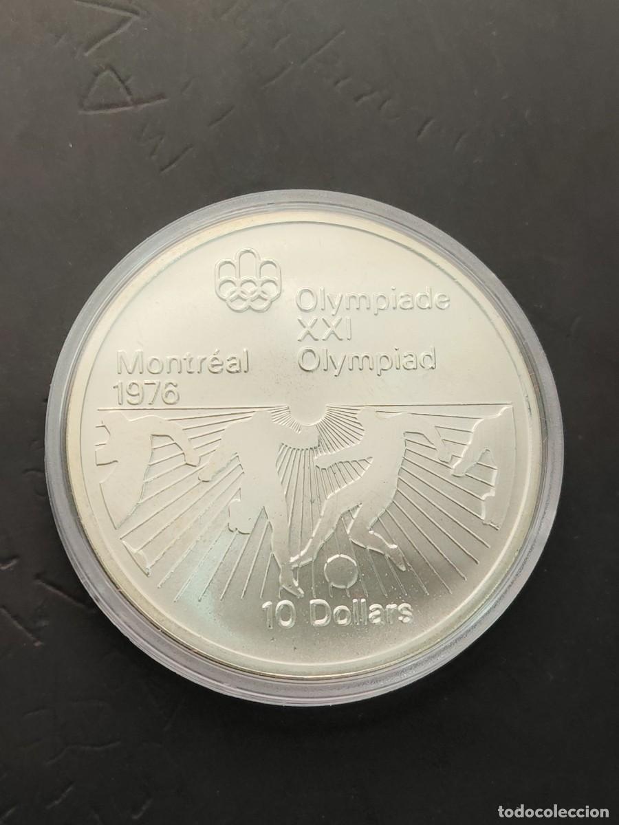 Monedas antiguas de Am&eacute;rica: CANADA. A&Ntilde;O 1976.10 DOLLAR PLATA OLIMPIADA DE MONTREAL &rdquo; FUTBOL &rdquo;. PESO 48,6 GR