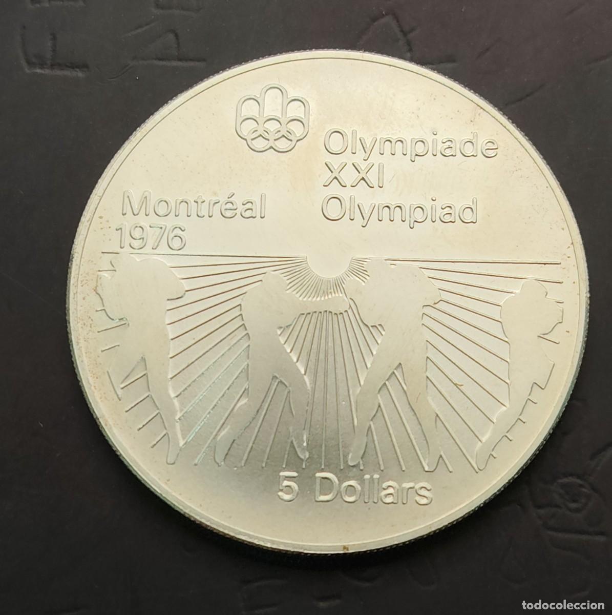 Monedas antiguas de Am&eacute;rica: CANADA. A&Ntilde;O 1976. 5 DOLLAR PLATA OLIMPIADA DE MONTREAL &rdquo; BOXEO &rdquo;. PESO 24,3 GR
