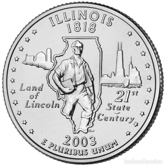 Monedas antiguas de Am&eacute;rica: ESTADOS UNIDOS - 1/4 DOLAR 2003 KM343 ILLINOIS