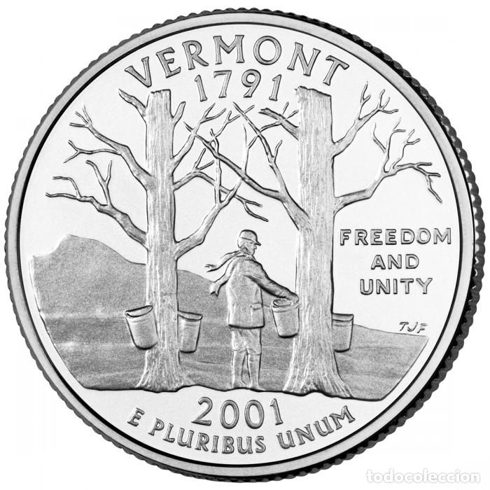 Monedas antiguas de Am&eacute;rica: ESTADOS UNIDOS - 1/4 DOLAR 2001 KM321 - VERMONT