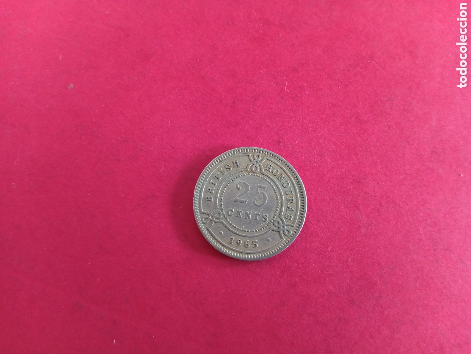 Monedas antiguas de Am&eacute;rica: 25 cents Honduras brit&aacute;nica 1965