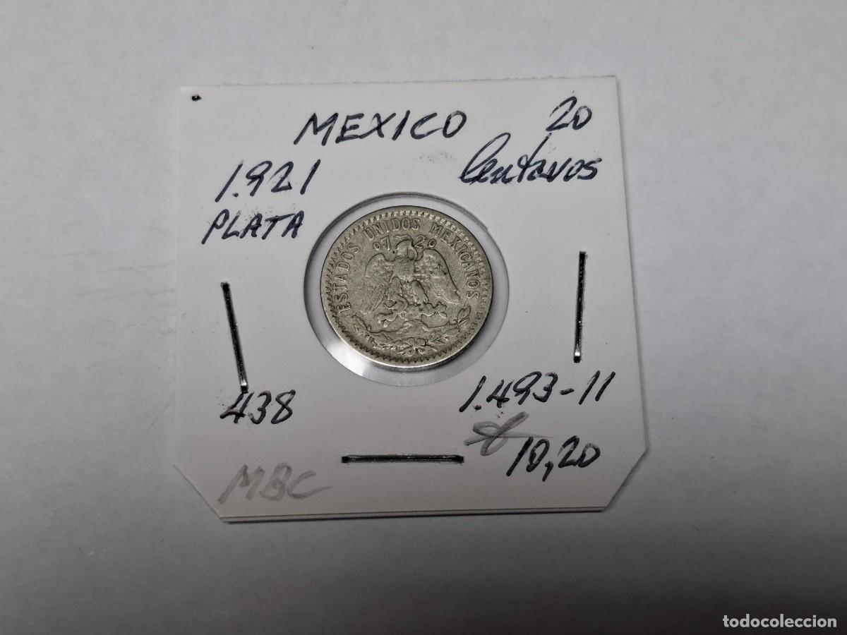 Monedas antiguas de Am&eacute;rica: 20 CENTAVOS de PLATA de 1921 KM 438 MEXICO en MBC