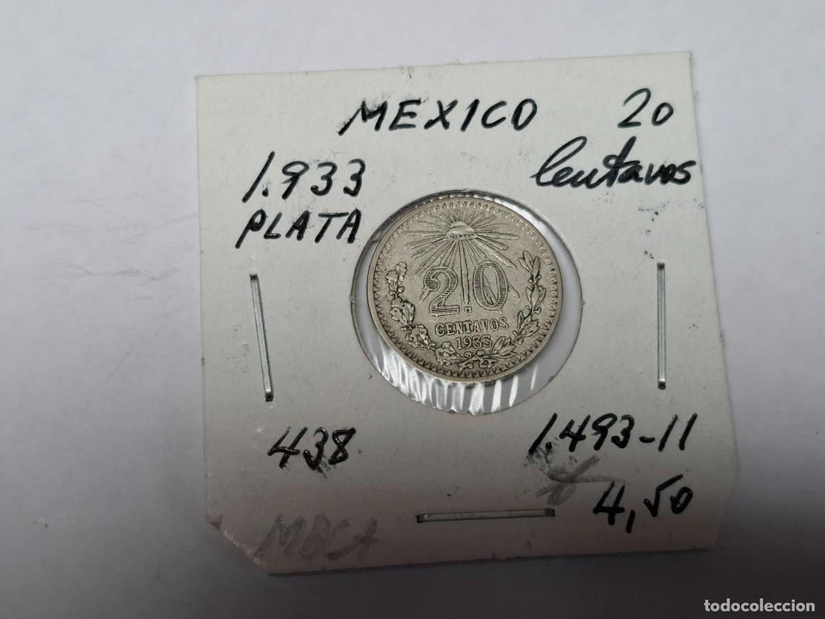 Monedas antiguas de Am&eacute;rica: 20 CENTAVOS de PLATA de 1933 KM 438 MEXICO en MBC+