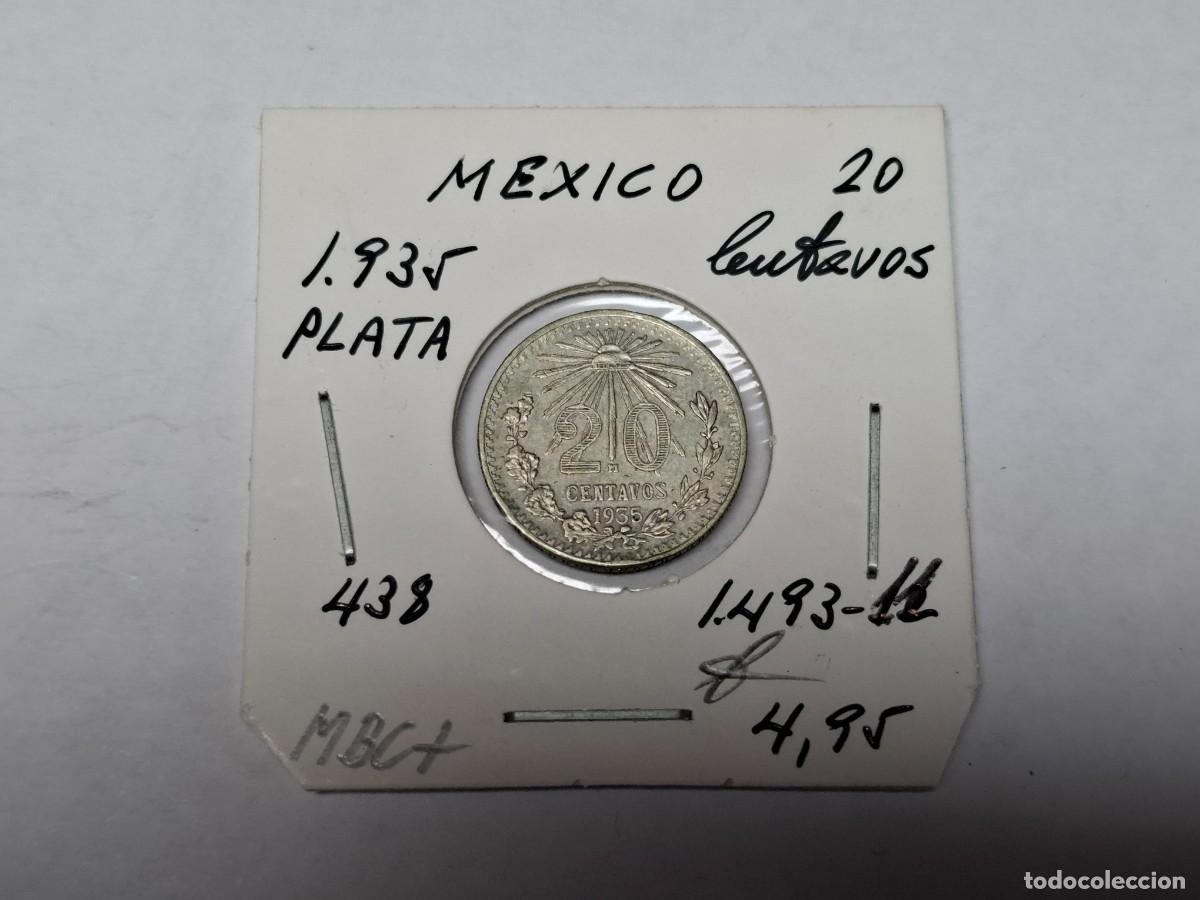 Monedas antiguas de Am&eacute;rica: 20 CENTAVOS de PLATA de 1935 KM 438 MEXICO en MBC+