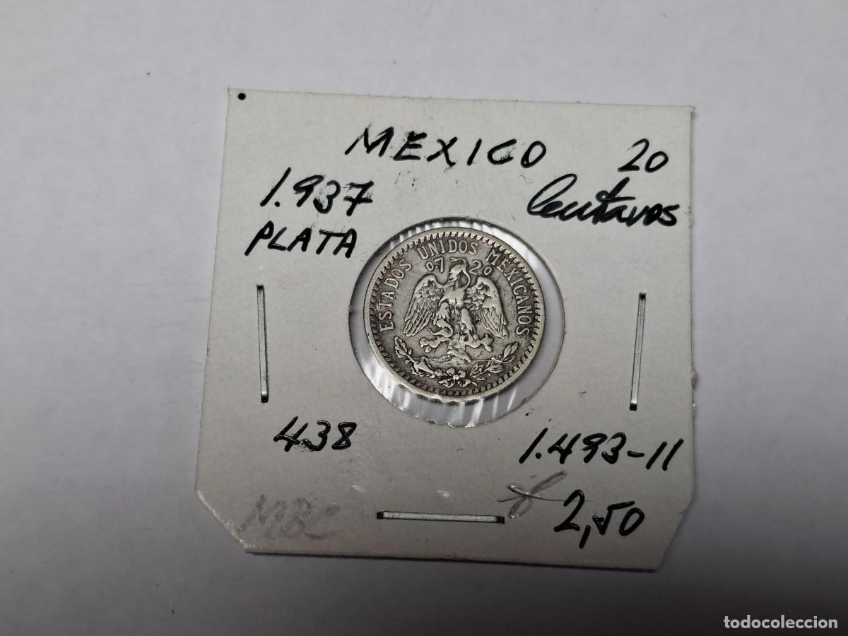 Monedas antiguas de Am&eacute;rica: 20 CENTAVOS de PLATA de 1937 KM 438 MEXICO en MBC