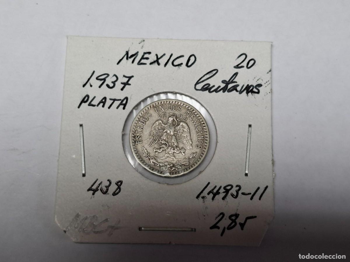 Monedas antiguas de Am&eacute;rica: 20 CENTAVOS de PLATA de 1937 KM 438 MEXICO en MBC+