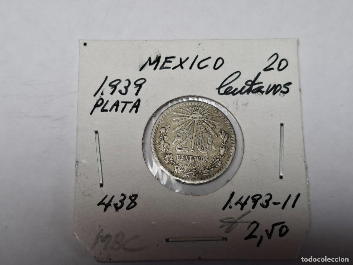 Monedas antiguas de Am&eacute;rica: 20 CENTAVOS de PLATA de 1939 KM 438 MEXICO en MBC