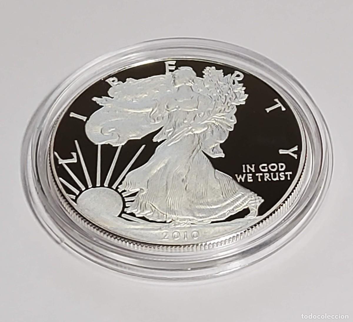 Monedas antiguas de Am&eacute;rica: 1 D&Oacute;LAR de PLATA de ESTADOS UNIDOS de 2010-W.ES 1 ONZA PLATA PURA 999.PROOF