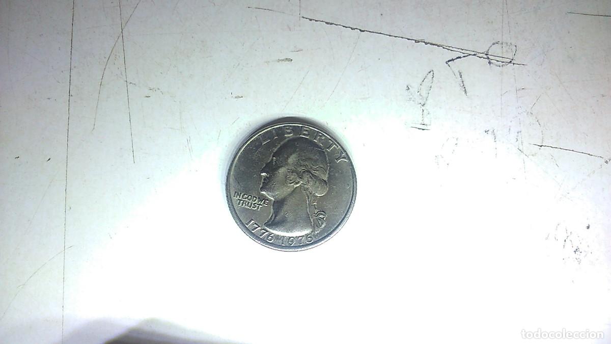 Monedas antiguas de Am&eacute;rica: MONEDA USA CUARTO DE DOLAR, BICENTENARIO 1776 1976