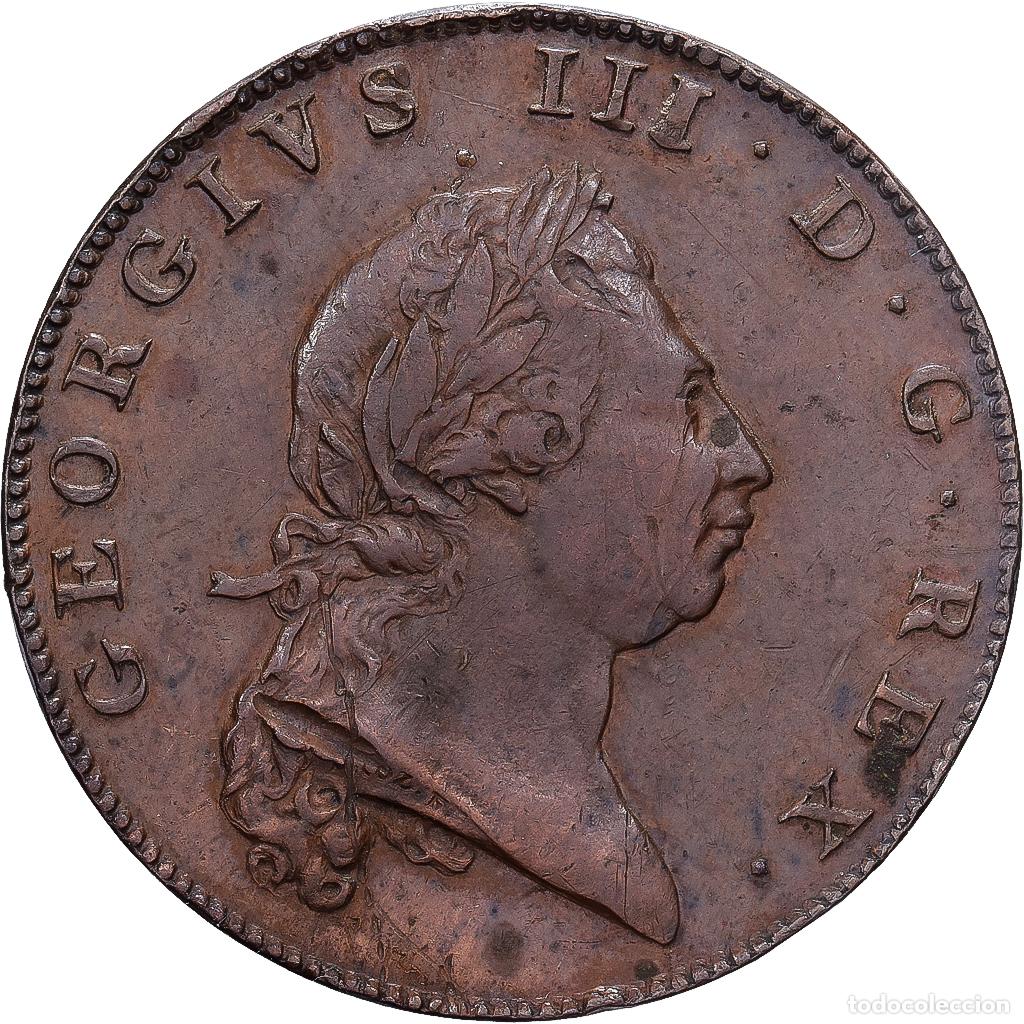 Monedas antiguas de Am&eacute;rica: [#1202866] Bermudas, George III, Penny, 1793, Soho, Cobre, MBC, KM:5