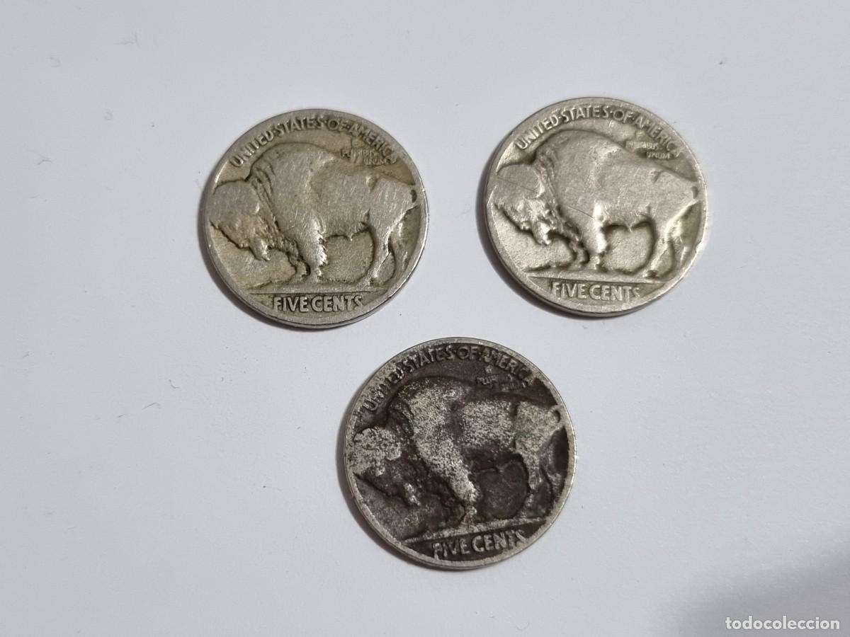 Monedas antiguas de Am&eacute;rica: Moneda Estados Unidos Usa America 5 Centavos 1927? 1918? 1937? Bufalo Bisonte