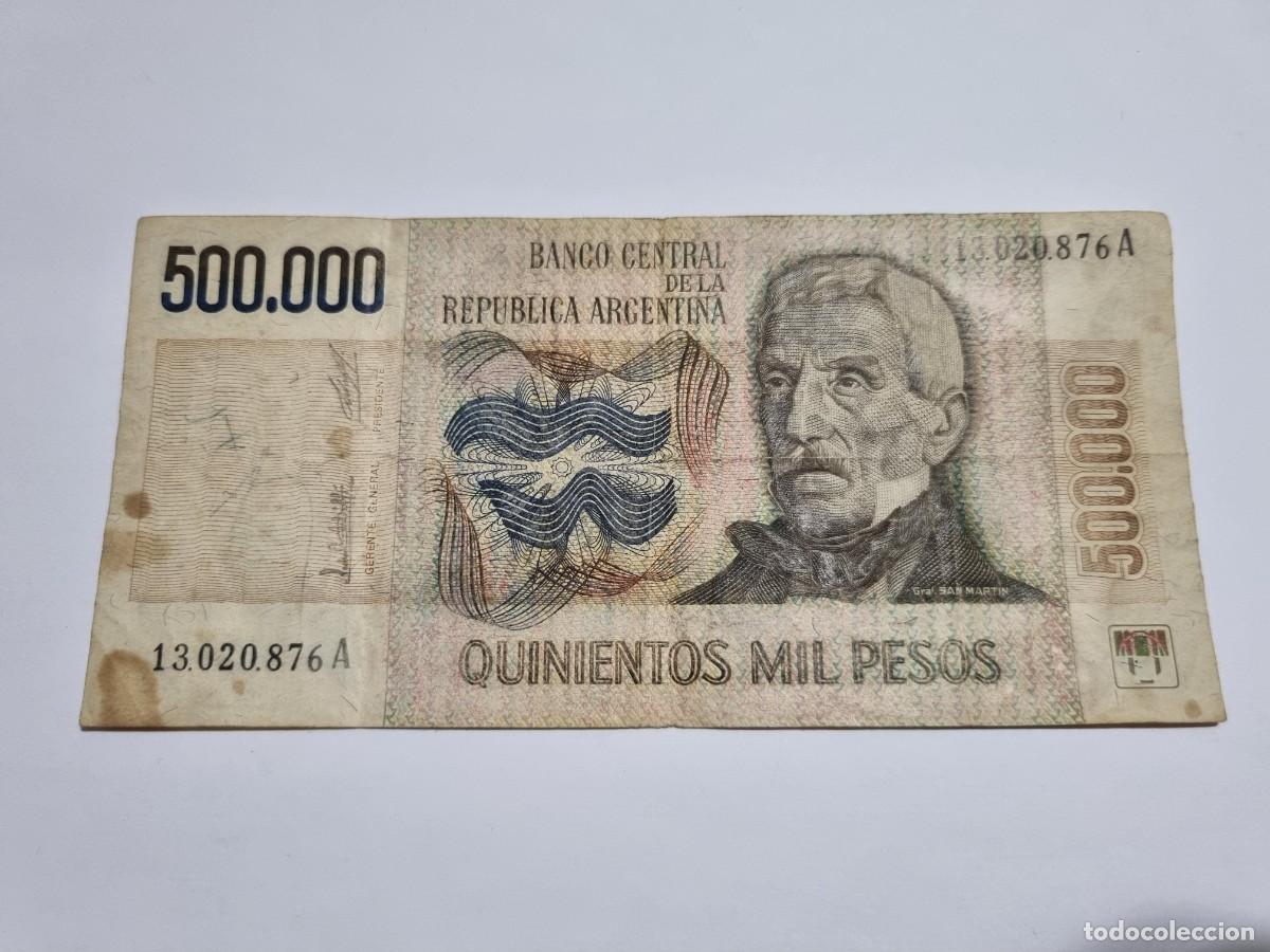 Monedas antiguas de Am&eacute;rica: Antiguo Billete Republica Argentina 500000 Pesos Serie A 1970-1983 Ley 18188