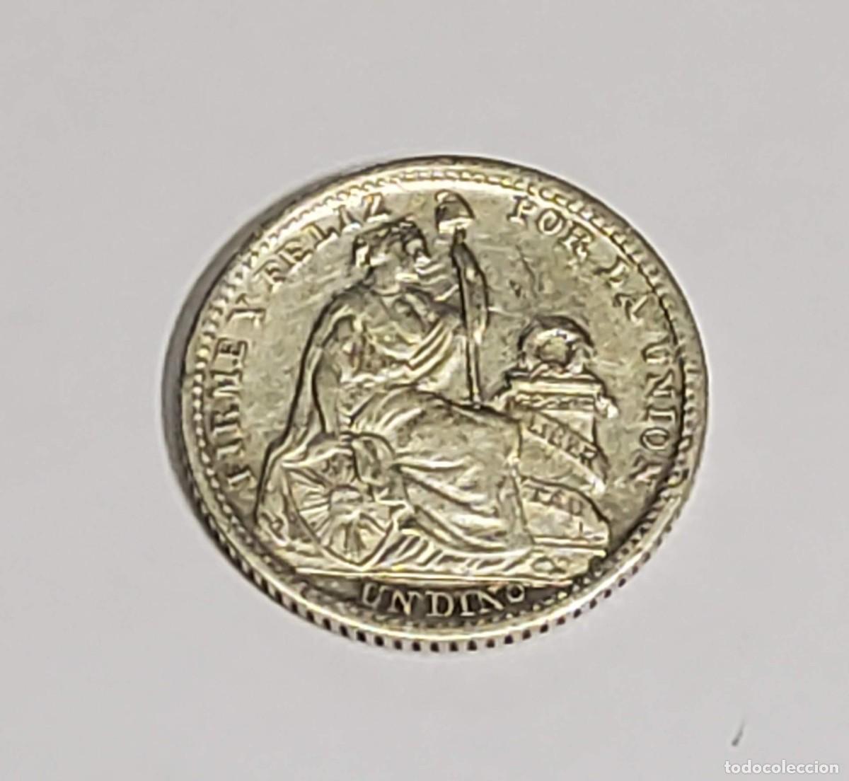 Monedas antiguas de Am&eacute;rica: 1 DINERO DE PLATA DE PER&Uacute; DEL A&Ntilde;O 1907-FG.CASI SIN CIRCULAR