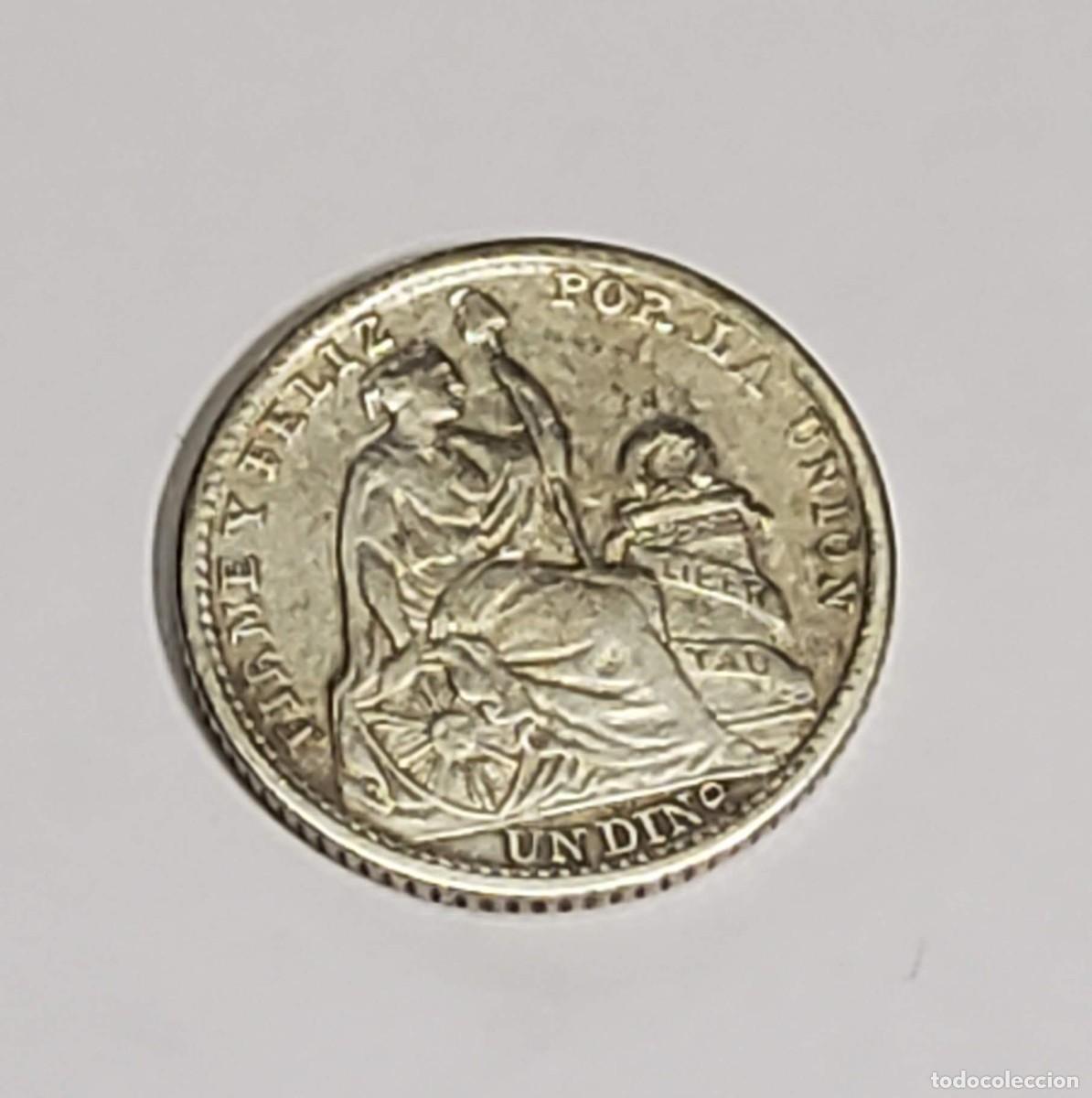 Monedas antiguas de Am&eacute;rica: 1 DINERO DE PLATA DE PER&Uacute; DEL A&Ntilde;O 1911-FG.EXTRAORDINARIO ESTADO