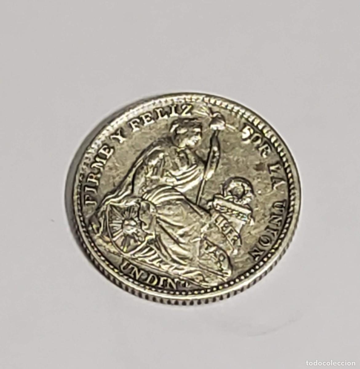 Monedas antiguas de Am&eacute;rica: 1 DINERO DE PLATA DE PER&Uacute; DEL A&Ntilde;O 1916-FG.CASI SIN CIRCULAR