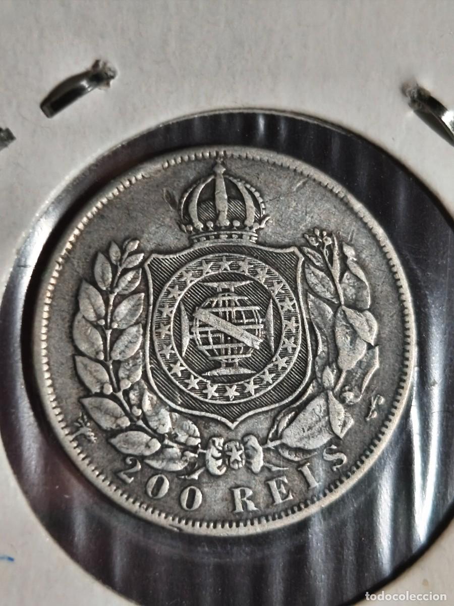 Monedas antiguas de Am&eacute;rica: Peter II . 200 reis plata. Brasil. 1867. PEDRO II