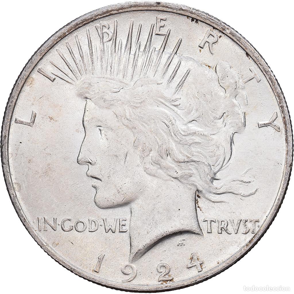 Monedas antiguas de Am&eacute;rica: [#1202895] Dollar, Peace Dollar, 1924, Philadelphia, Plata, MBC, KM:150