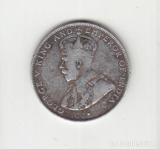 Monedas antiguas de Am&eacute;rica: HONDURAS BRITANICA. Moneda de 50 cent. de Plata de 1919. Rara. BC.