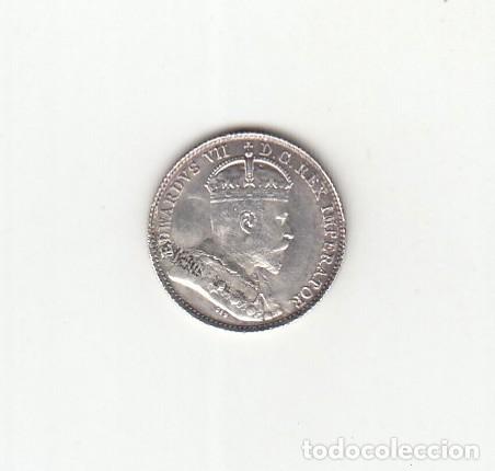 Monedas antiguas de Am&eacute;rica: TERRANOVA. Moneda de 5 cent. de Plata de 1904. Rara. BC.