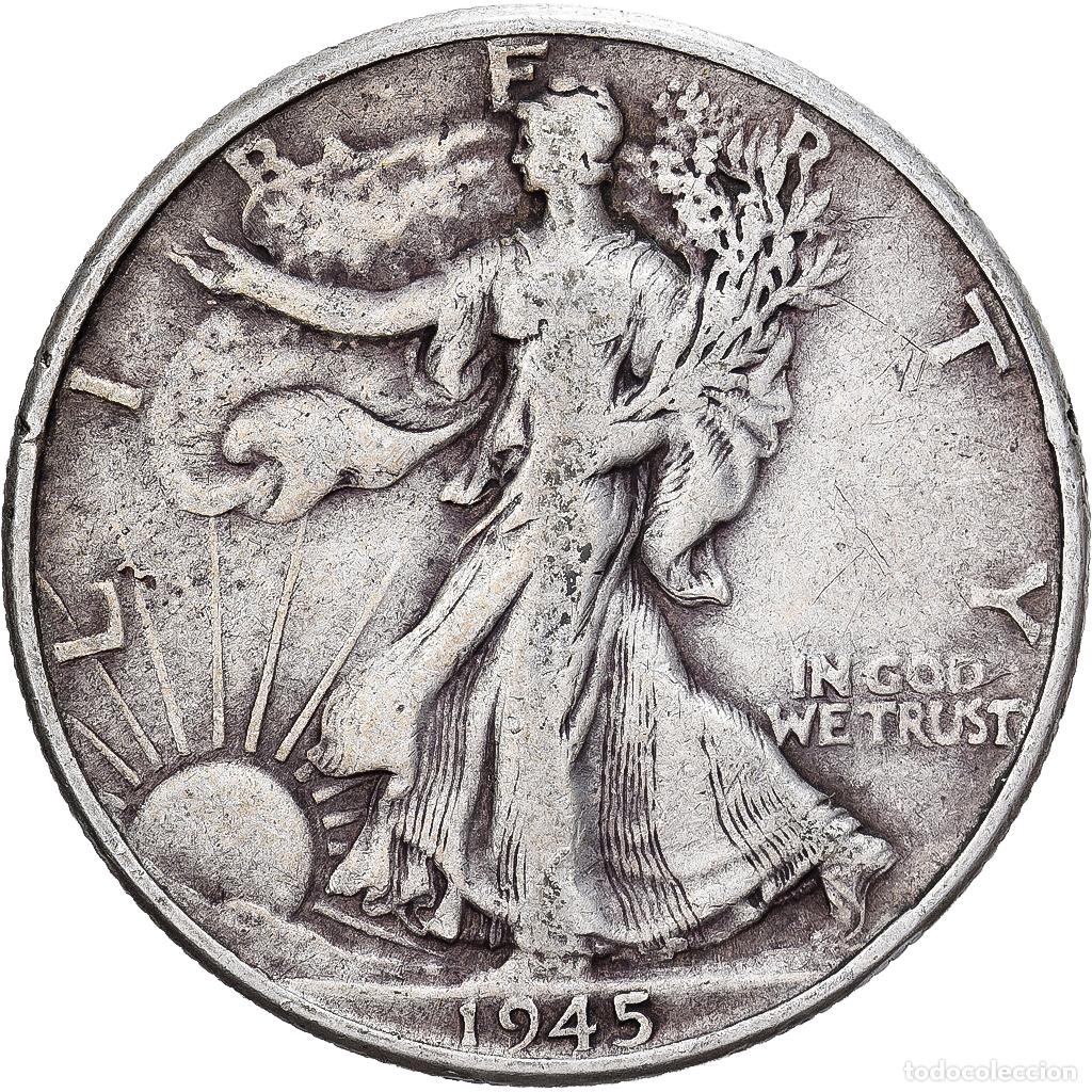 Monedas antiguas de Am&eacute;rica: [#1530035] Estados Unidos, Half Dollar, 1945, Philadelphia, Plata, MBC+, KM:142