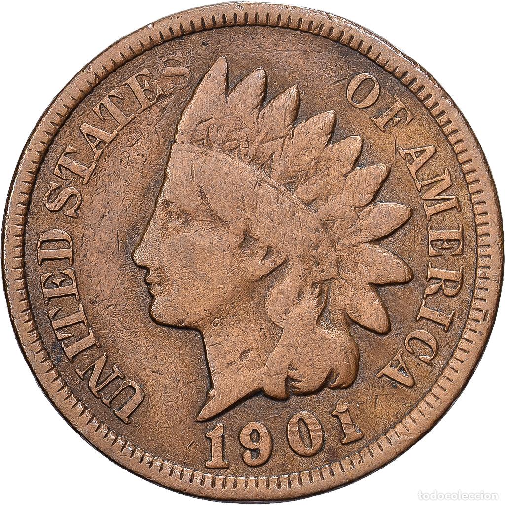 Monedas antiguas de Am&eacute;rica: [#1513150] Estados Unidos, Cent, Indian Head Cent, 1901, Philadelphia, Bronce, MBC, KM:90a
