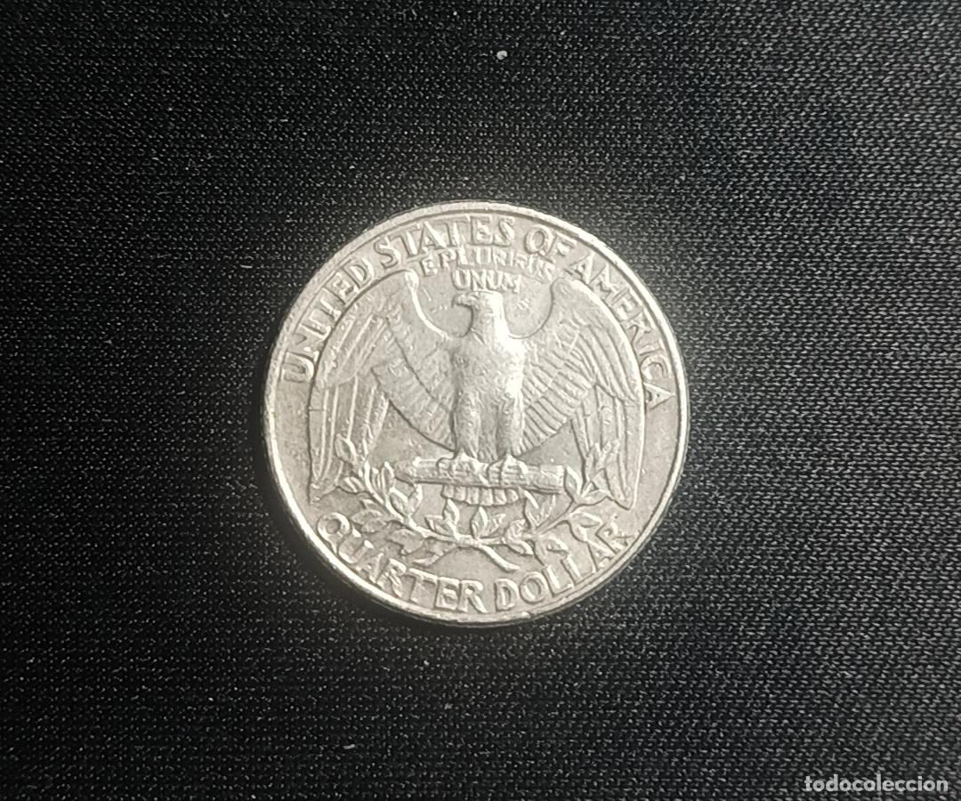 Monedas antiguas de Am&eacute;rica: Washington Quarter (cuarto de d&oacute;lar estadounidense) acu&ntilde;ado en el a&ntilde;o 1982.