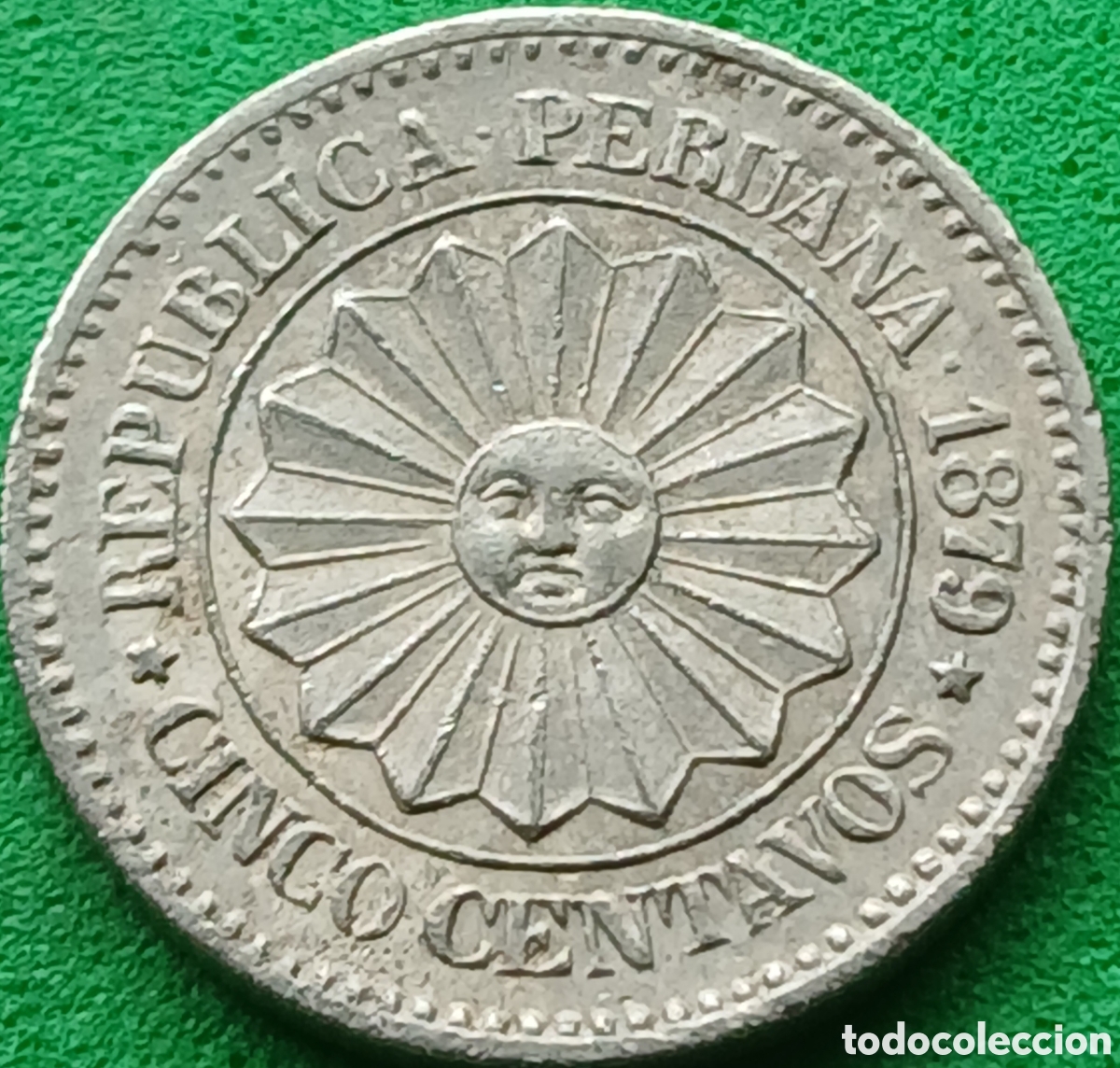 Monedas antiguas de Am&eacute;rica: Per&uacute; 5 centavos 1879 km#197