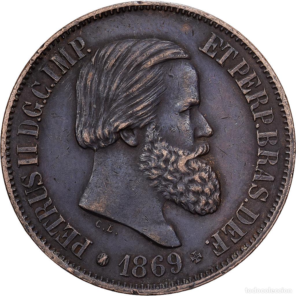 Monedas antiguas de Am&eacute;rica: [#1530117] Brasil, Pedro II, 20 Reis, 1869, Brussels, Bronce, MBC, KM:474