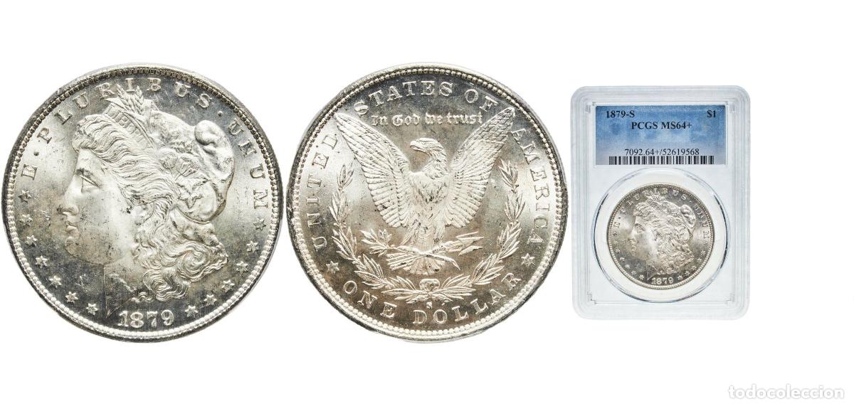Monedas antiguas de Am&eacute;rica: United States Federal republic 1879 1 Dollar &rdquo;Morgan Dollar&rdquo; Silver (.900) (.100 copper) San Franci