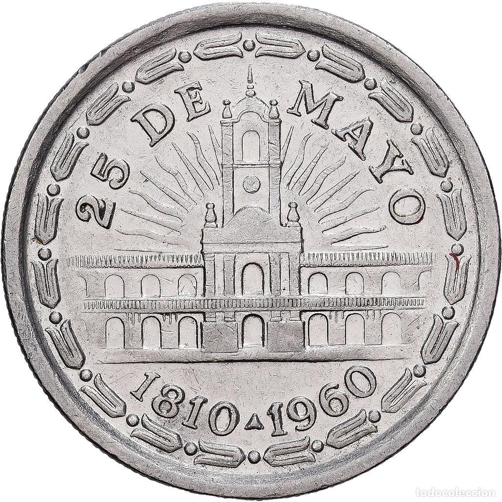 Monedas antiguas de Am&eacute;rica: [#1513225] Argentina, Peso, 1960, N&iacute;quel recubierto de acero, MBC+, KM:58