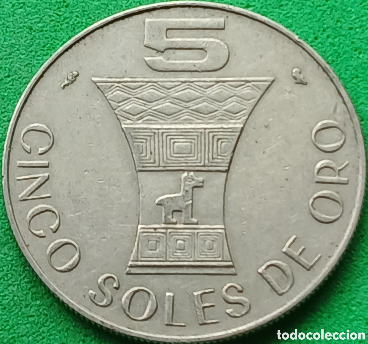 Monedas antiguas de Am&eacute;rica: Per&uacute; cinco soles de oro 1969 km#252