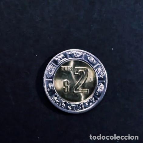Old Coins of America: 2 PESOS DE LOS ESTADOS UNIDOS MEXICANOS. NIQUEL-BRONCE. A&Ntilde;O.2018. M.B.C. SIN CIRCULAR