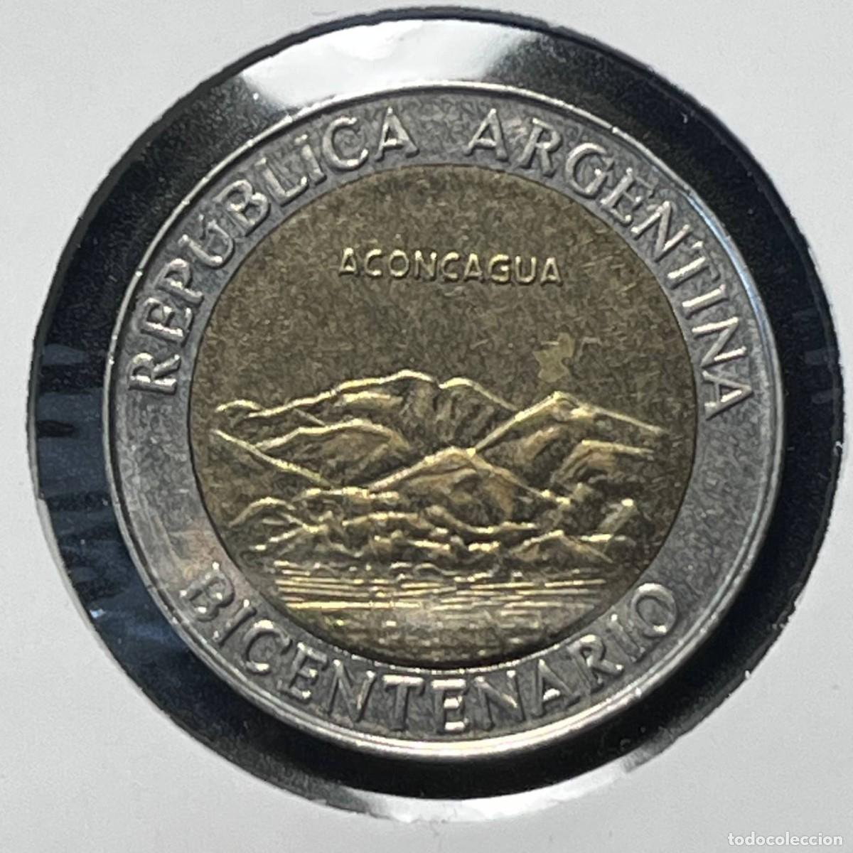 Monedas antiguas de Am&eacute;rica: ARGENTINA 1 PESO 2010 KM#157 &rdquo;Aconcagua&rdquo; BIMETALLIC EBC