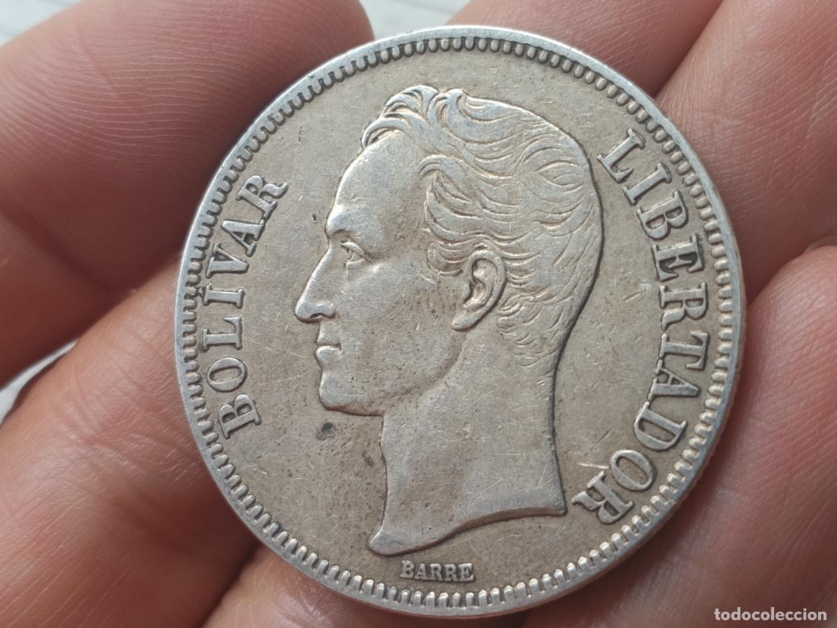 Monedas antiguas de Am&eacute;rica: Bol&iacute;var fuerte de plata, 5 bol&iacute;vares. Venezuela. Tipo duro 1926