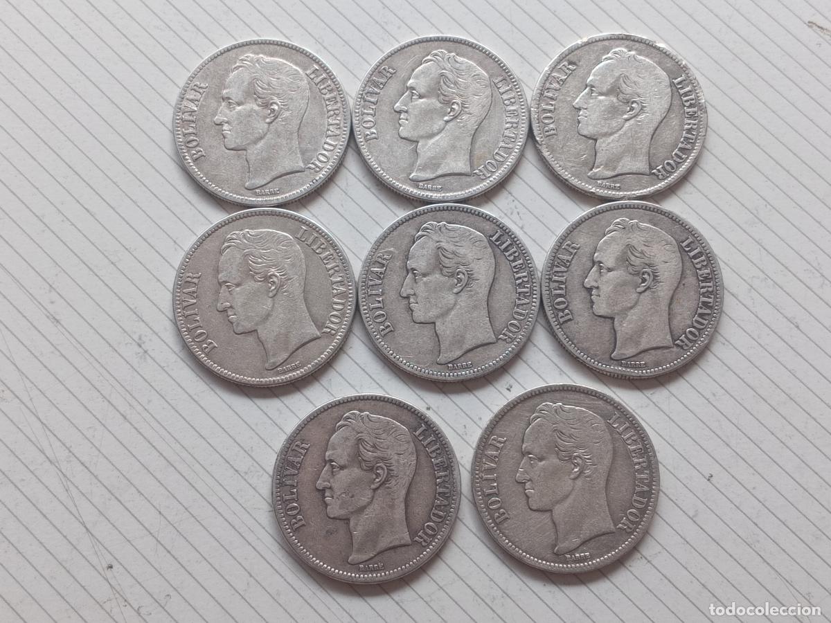 Monedas antiguas de Am&eacute;rica: 8 bol&iacute;vares fuertes de plata, 5 bol&iacute;vares. Venezuela. Tipo duro