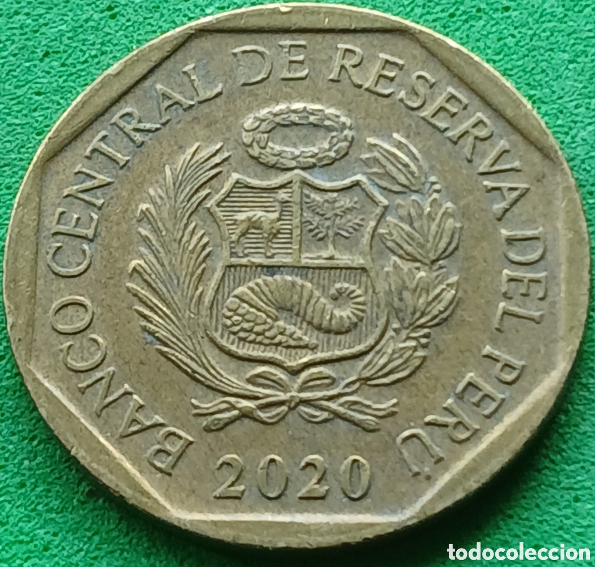 Monedas antiguas de Am&eacute;rica: Per&uacute; 20 centimos 2020 km#306.4 poco com&uacute;n