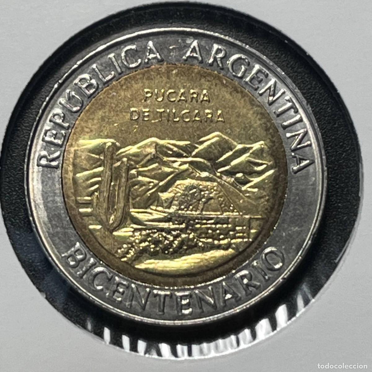 Monedas antiguas de Am&eacute;rica: ARGENTINA 1 PESO 2010 KM#159 &rdquo;Pucar&aacute; de Tilcara&rdquo; BIMETALLIC UNC