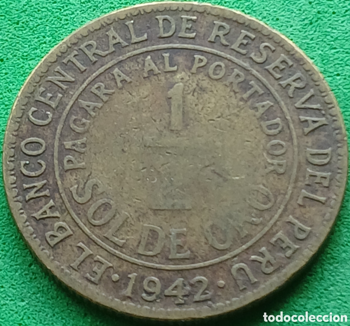 Monedas antiguas de Am&eacute;rica: Per&uacute; &frac12; sol de oro 1942 km#220 ceca &rdquo;S&rdquo; - San Francisco