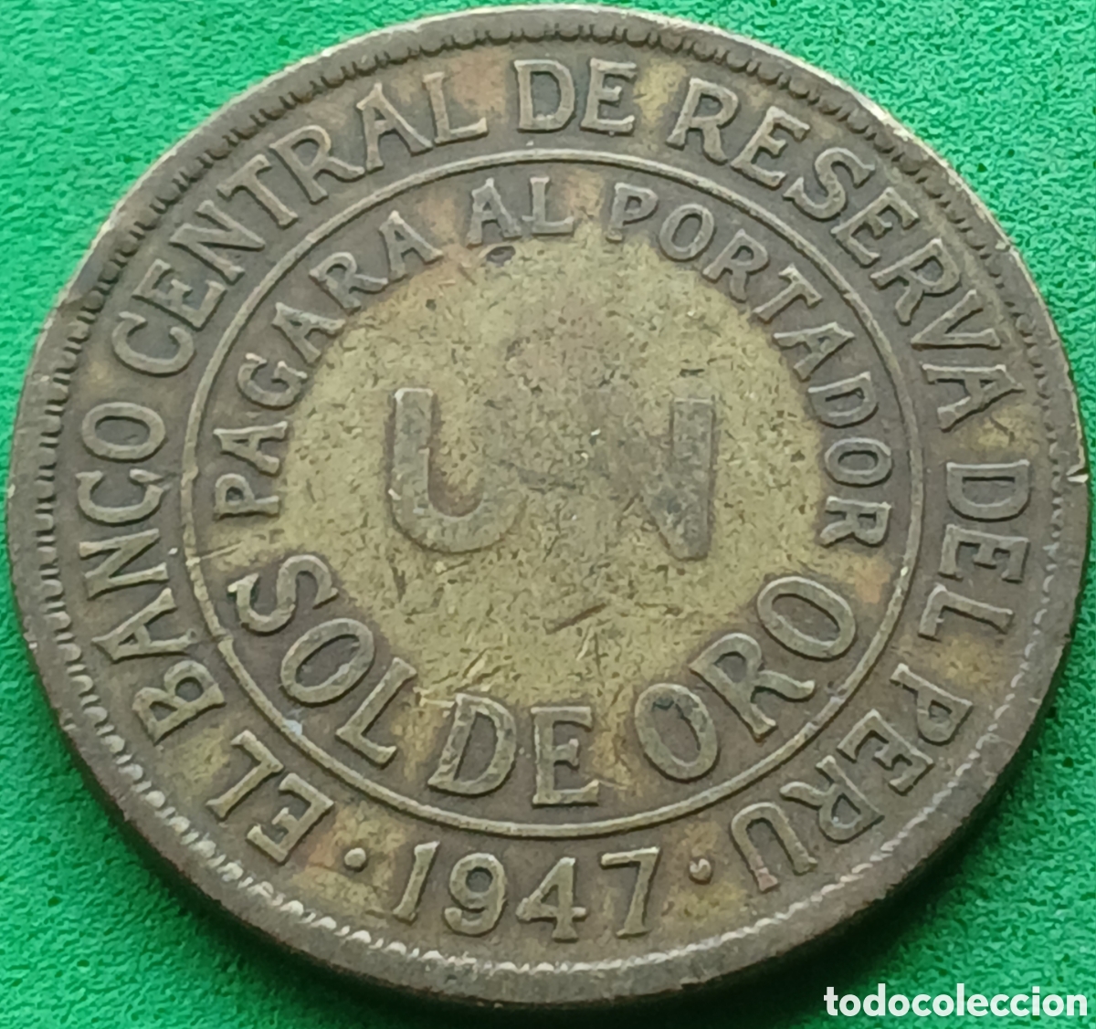 Monedas antiguas de Am&eacute;rica: Per&uacute; 1 sol de oro 1947 km#222